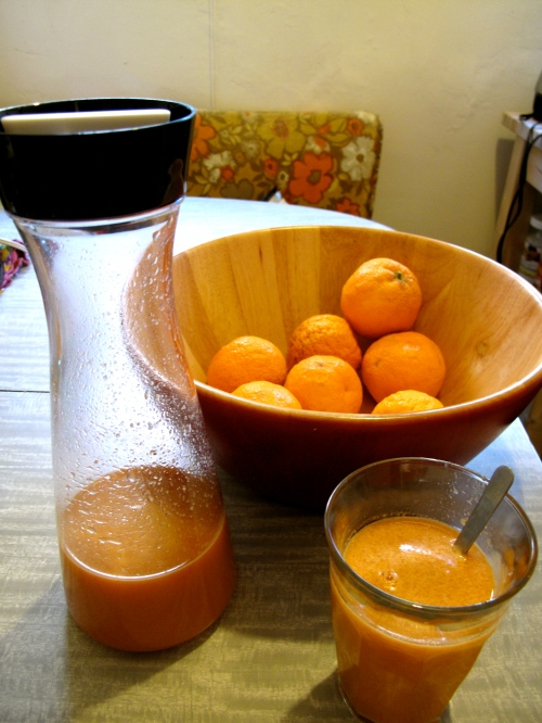 Fresh juice for a Sunday morning breakfast